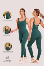 Macacão Longo Seamless Poliamida Mayfair Wellness Verde Submarine