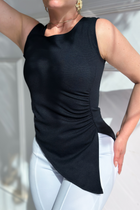 Regata Assimétrica no Tecido Montaria Preta