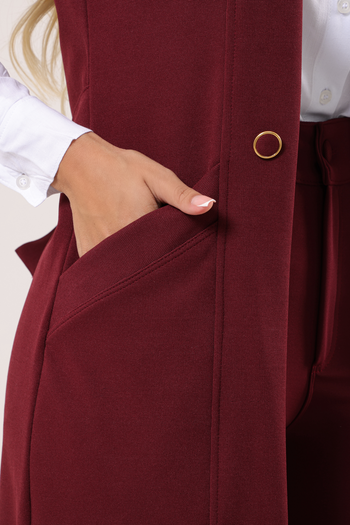 Colete Oversized Tecido Montaria Marsala