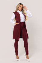 Colete Oversized Tecido Montaria Marsala