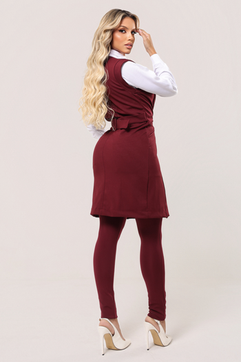 Colete Oversized Tecido Montaria Marsala