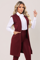 Colete Oversized Tecido Montaria Marsala