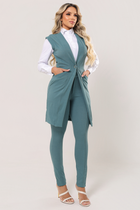 Colete Oversized Tecido Montaria Verde Mediterrâneo