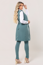 Colete Oversized Tecido Montaria Verde Mediterrâneo