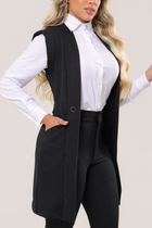 Colete Oversized Tecido Montaria Preto