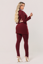 Blazer Manga Longa Tecido Montaria Marsala