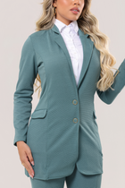 Blazer Manga Longa Tecido Montaria Verde Mediterrâneo