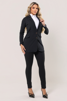 Blazer Manga Longa Tecido Montaria Preto