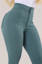 Calça Skinny Básica com Bolsos Empina Bumbum Verde Mediterrâneo