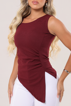 Regata Assimétrica no Tecido Montaria Marsala