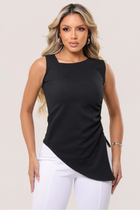 Regata Assimétrica no Tecido Montaria Preta