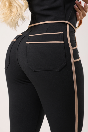 Calça Skinny Viena no Tecido Montaria Preta