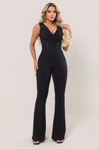 Macacão Shirlei Tecido Montaria Preto