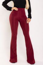 Calça Flare Básica com Bolsos Empina Bumbum Marsala