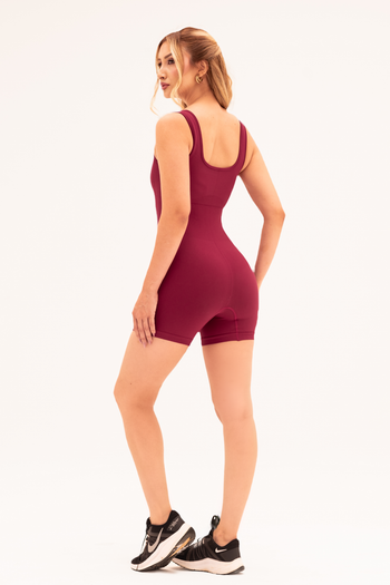 Macaquinho Seamless Poliamida Mayfair Wellness Marsala Desejo