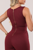 Macacão Shirlei Tecido Montaria Marsala