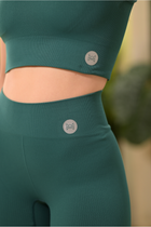 Conjunto Top + Bermuda Seamless Poliamida Mayfair Wellness Verde Submarine