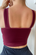 Top Essentials Tecido Montaria com Viés Marsala