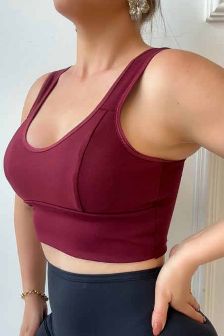 Top Essentials Tecido Montaria com Viés Marsala