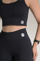 Conjunto Top + Bermuda Seamless Poliamida Mayfair Wellness Preto