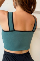 Top Essentials Tecido Montaria com Viés Verde