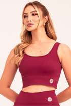 Top Seamless Poliamida Mayfair Wellness Marsala Desejo