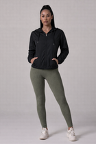 Jaqueta Corta Vento com Capuz e Bolso Feminina Impermeável Preta