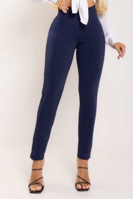 Calça Modeladora Slim Tecido Montaria Azul
