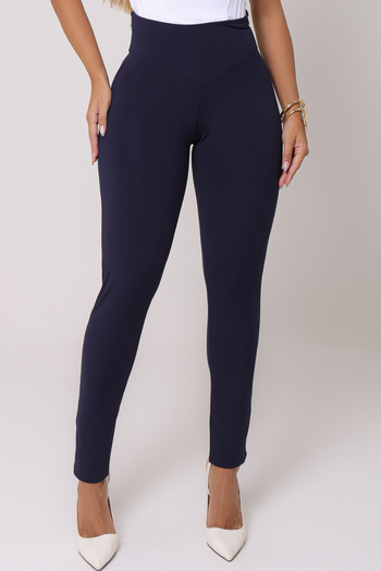 Calça Modeladora Slim Tecido Montaria Azul