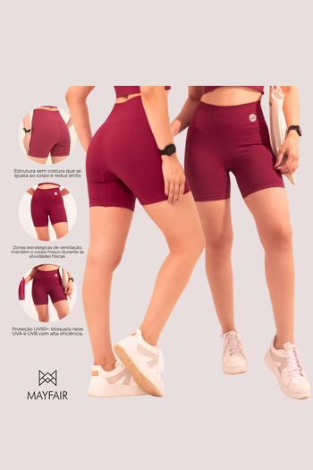 Bermuda Seamless Poliamida Mayfair Wellness Marsala Desejo
