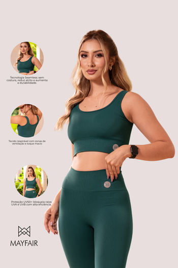 Top Seamless Poliamida Mayfair Wellness Verde Submarine