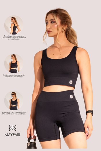 Top Seamless Poliamida Mayfair Wellness Preto