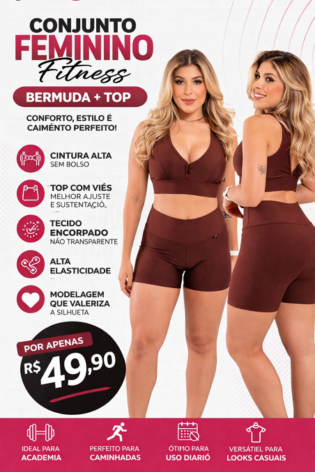 Conjunto Fitness Bermuda + TOP Suplex