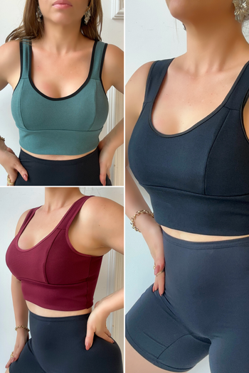 Kit 3 Tops Essentials com Viés por R$99,90