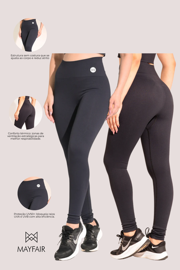 Legging Seamless Poliamida Mayfair Wellness Preta