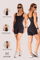 Macaquinho Seamless Poliamida Mayfair Wellness Preto