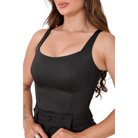 Corpete Feminino em Tecido Montaria Estrutura com barbatanas Tecido Montaria Paris