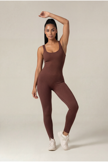 Macacão Longo Seamless Poliamida Mayfair Wellness Capuccino