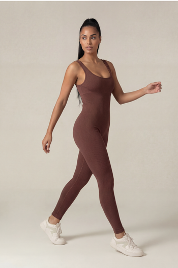 Macacão Longo Seamless Poliamida Mayfair Wellness Capuccino