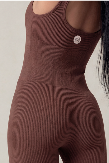 Macacão Longo Seamless Poliamida Mayfair Wellness Capuccino