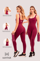 Macacão Longo Seamless Poliamida Mayfair Wellness Marsala Desejo