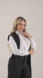 Colete Oversized Tecido Montaria Preto